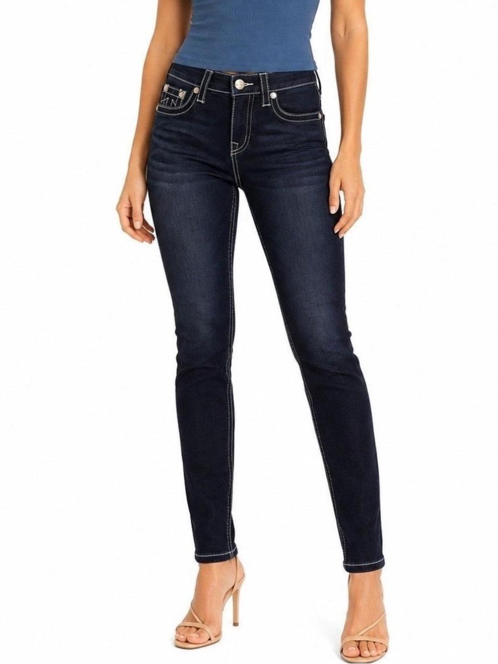 New True Religion Halle Mid Rise Skinny Jeans